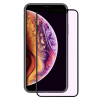 Protecteur décran en verre trempé en fibre de carbone anti-rayures bleues Enkay 3D pour iPhone XS Max / iPhone 11 P