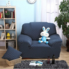 Protecteur de meubles de couverture de divan de sofa de tissu élastique élastique de jarretière de textile trois places