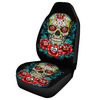 Protecteur universel de coussin de siège de véhicule de couverture de siège de voiture de polyester de fleur de crâne un