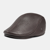 Protection auditive en cuir véritable pour hommes garder au chaud en plein air coupe-vent avant chapeau béret