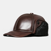 Protection auditive en cuir véritable pour hommes garder au chaud Plus Chapeau de baseball extérieur en velours