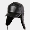 Protection auditive en cuir véritable pour hommes Plus Épaissir garder au chaud Bonnet de base coupe-vent