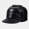 Protection auditive en cuir véritable pour hommes Plus Épaissir garder au chaud Bonnet de base coupe-vent