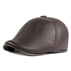Protection auditive unisexe bonnet avant chaud béret en cuir vintage britannique