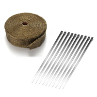 Protection de bande de chaleur déchappement den-tête de titane avec des attaches de tirette dacier inoxyd