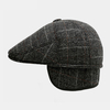 Protection des oreilles en laine pour hommes garder au chaud motif de treillis décontracté chapeau avant béret chapeau