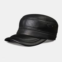 Protection doreille en cuir véritable pour hommes garder au chaud chapeau de baseball coupe-vent chapeau plat