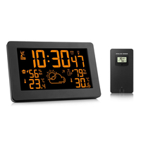 Protmex PT3378A Station météo Intérieure et extérieure Thermomètre météo numérique sans fil Baromètre Réveil