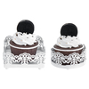 Présentoir de gâteau blanc en dentelle de fer forgé Support de dessert de gâteau non toxique pour les aliments Accessoir