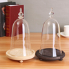 Présentoir en verre Dome Boîte à cloche avec socle en bois inspirée de la belle et la bête