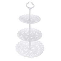 Présentoir à gâteaux 3 niveaux en plastique après-midi plateau de mariage assiette de mariage