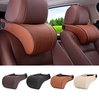 PU Leather Car Headrest Pillow Backrest Neck PillowMemory Foam Cushion Car Headrest Memory Foam Neck Pillow Seat Headr