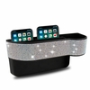 PU Cuir Siège De Voiture Crevasse Boîte De Rangement Diamant Incrusté Gap Organisateur Support De Téléphone pour Côté Du