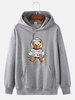 Pull à capuche en coton décontracté pour homme astronaute ours dessin animé