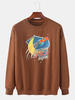 Pull à manches longues à col rond et à manches longues pour hommes