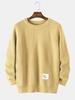 Pull à manches raglan décontracté à col rond de couleur unie pour homme