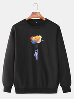 Pull à épaules dénudées en coton pour hommes et astronaute et ballon