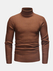 Pull basique décontracté multicolore à col montant torsadé pour homme