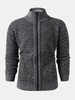 Pull cardigan décontracté épais tricoté à glissière à col montant Mensa