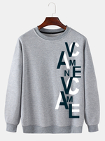 Pull en coton à imprimé latéral pour hommes