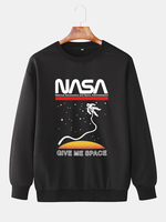 Pull en coton décontracté à manches longues pour homme Astronaute