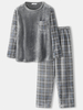 Pull en flanelle à carreaux à carreaux pour homme