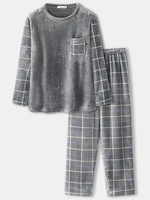 Pull en flanelle à carreaux à carreaux pour homme