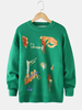 Pull en tricot à col rond à imprimé abstrait pour homme
