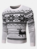 Pull tricoté décontracté à motif de Noël pour hommes