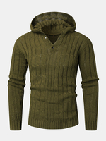 Pulls à capuche tricotés chauds à manches longues pour hommes