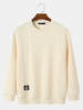 Pulls à encolure ras du cou appliqués en tricot torsadé pour hommes