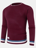 Pulls à manches longues à col rond et à manches longues pour hommes
