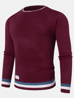 Pulls à manches longues à col rond et à manches longues pour hommes