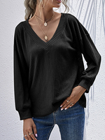 Pulls à manches longues et à manches longues en tricot texturé pour femmes
