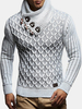 Pulls chauds à col montant à texture tricotée pour hommes