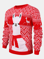 Pulls chauds tricotés en alpaga et géométrie pour hommes de Noël
