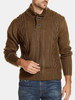 Pulls décontractés à boutonnière en tricot torsadé pour hommes