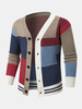 Pulls décontractés à col en V et patchwork pour hommes
