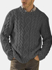 Pulls décontractés à col rond en tricot torsadé pour hommes