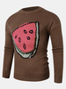 Pulls décontractés à manches longues à motif de fruits pour hommes