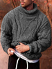 Pulls décontractés à manches longues et à col montant en tricot côtelé pour hommes