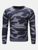 Pulls décontractés à manches longues et à motif camouflage pour hommes