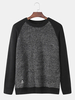 Pulls décontractés à manches raglan à col rond pour hommes