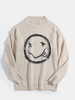 Pulls décontractés en coton tricoté à col rond pour hommes