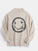 Pulls décontractés en coton tricoté à col rond pour hommes