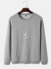 Pulls en coton à col rond à imprimé graphique astronaute pour homme