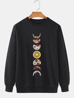 Pulls en coton à manches longues à imprimé floral pour hommes