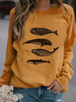 Pulls molletonnés à manches raglan décontractés à col rond pour femmes