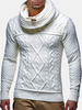 Pulls tricotés à manches longues et à col roulé pour hommes