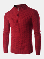 Pulls tricotés torsadés à manches longues pour hommes